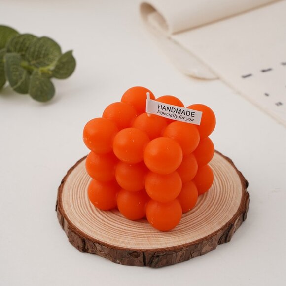 ✨ Aesthetic Bubble Cube Candle 🕯️ Soy Wax Scented Home Decor Gift - Picture 4 of 14
